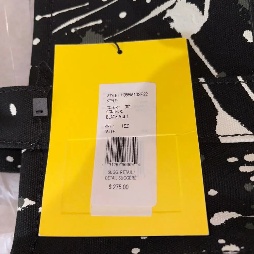 Marc Jacobs Canvas Splatter Medium The Tote Bag Black White Gray NWT